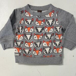 TEA Fox & Raccoon Crewneck Sweatshirt 6-9m